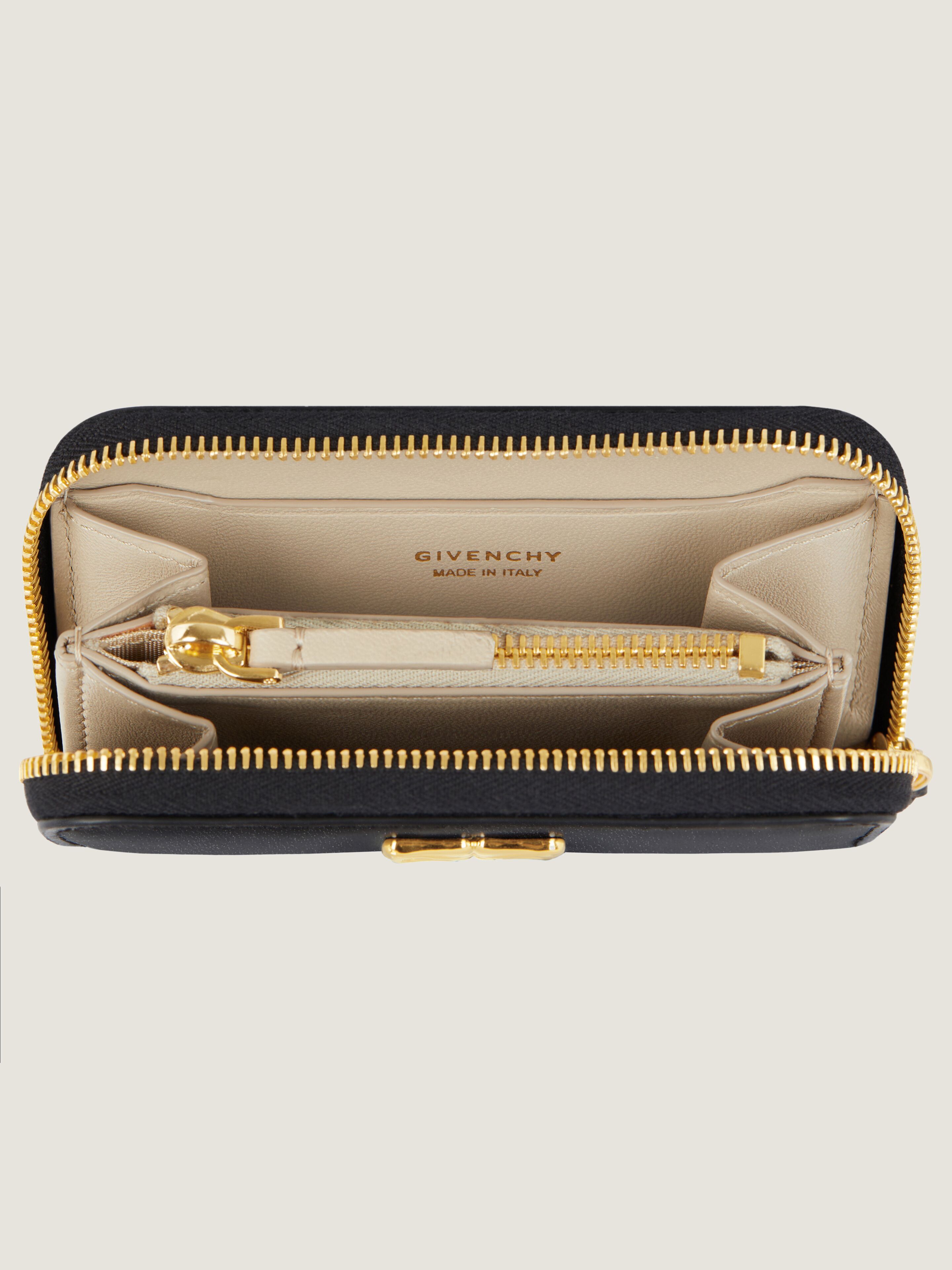 4G Liquid zipped wallet in Box leather